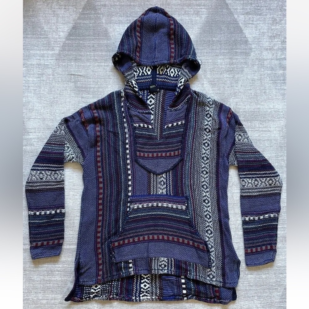 Forever 21 Women's Multicolored Hooded Knit Pullover Sweater Small
